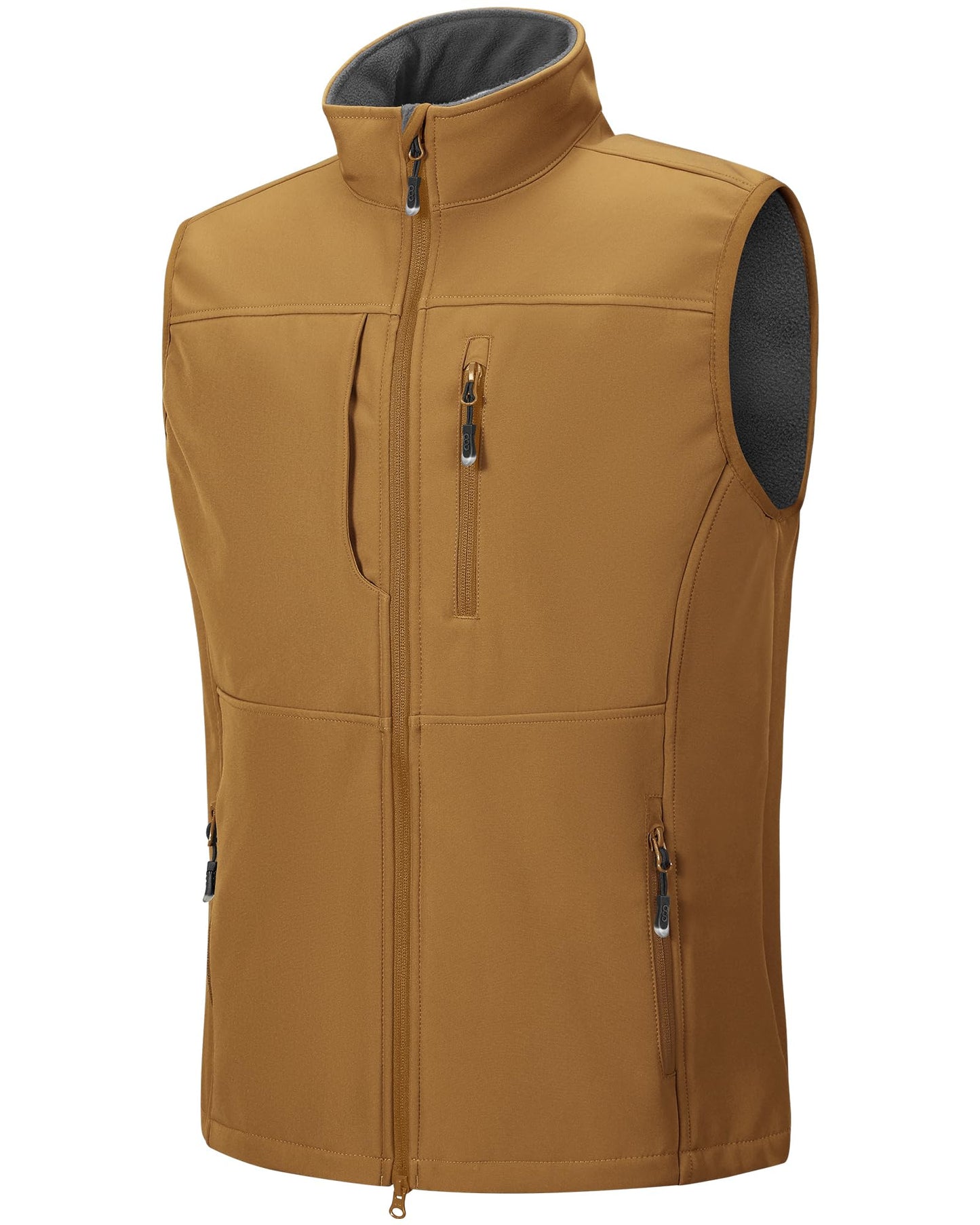 33,000ft Men's Lightweight Softshell Vest Outerwear Zip Up Fleece Lined Windproof Sleeveless Jacket for Golf Running Hiking