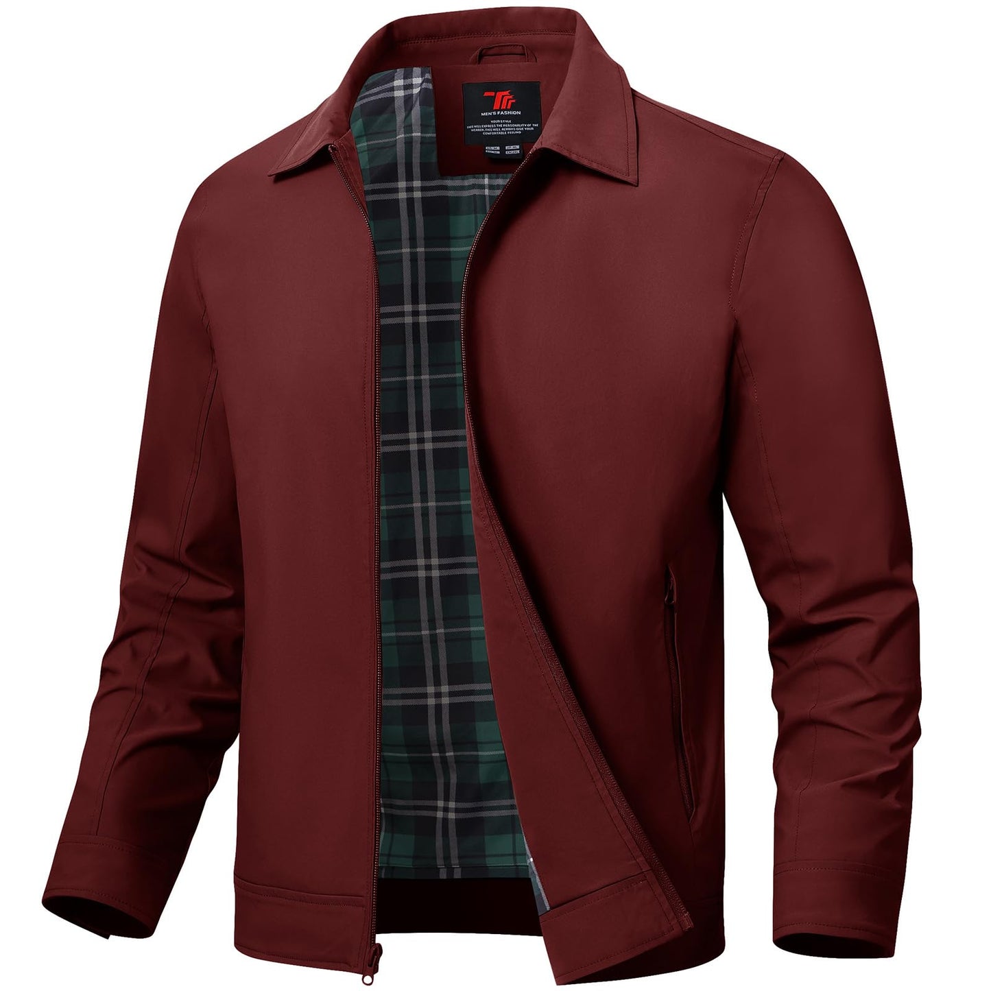 TBMPOY Men's Lightweight Jackets Casual Windbreaker Stylish Light Fall Spring Golf Work Dress Business