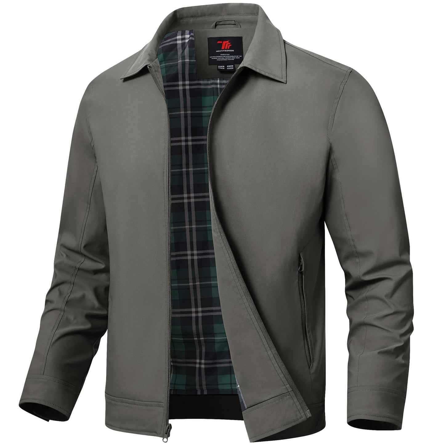 TBMPOY Men's Lightweight Jackets Casual Windbreaker Stylish Light Fall Spring Golf Work Dress Business