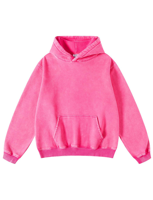 FAIABLE Mens Hoodies Oversized Unisex Acid Wash Hoodie Heavyweight Fleece Vintage Cotton Sweatshirt Men Women Streetwear