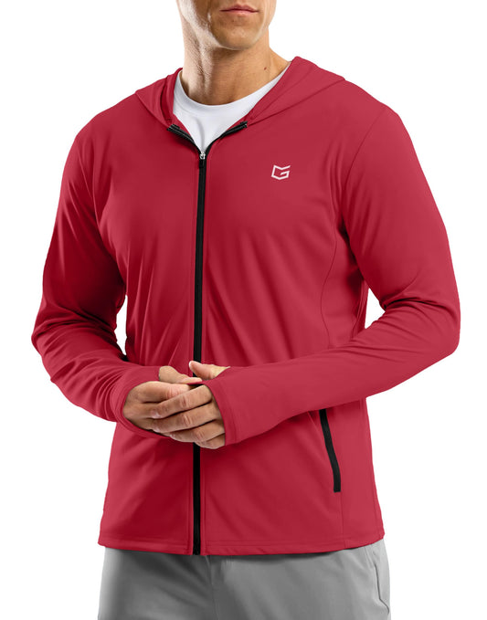 G Gradual Men's UPF 50+ Sun Protection Hoodie Jacket Lightweight Full Zip Hoodies Long Sleeve Shirts for Men Hiking Fishing
