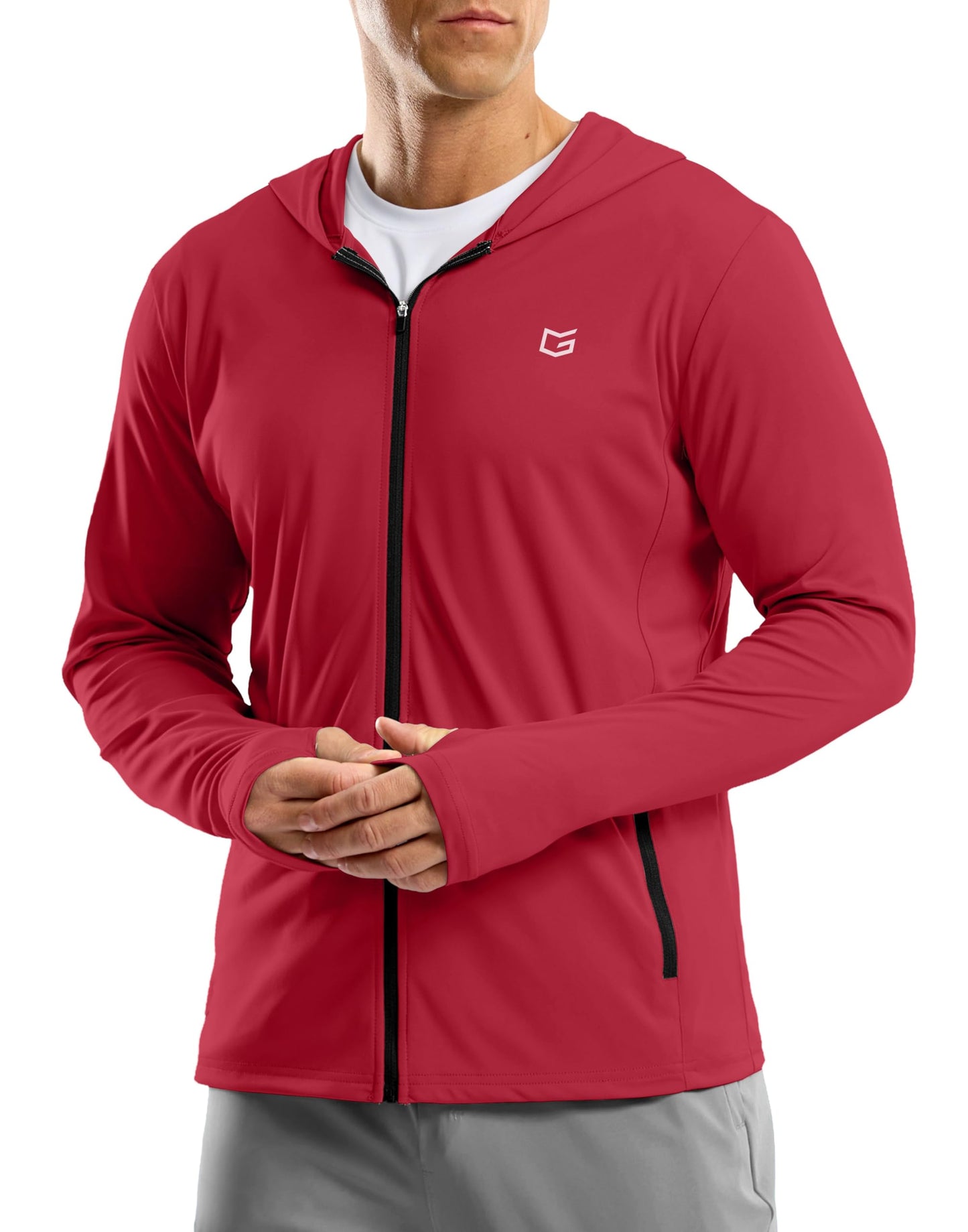 G Gradual Men's UPF 50+ Sun Protection Hoodie Jacket Lightweight Full Zip Hoodies Long Sleeve Shirts for Men Hiking Fishing