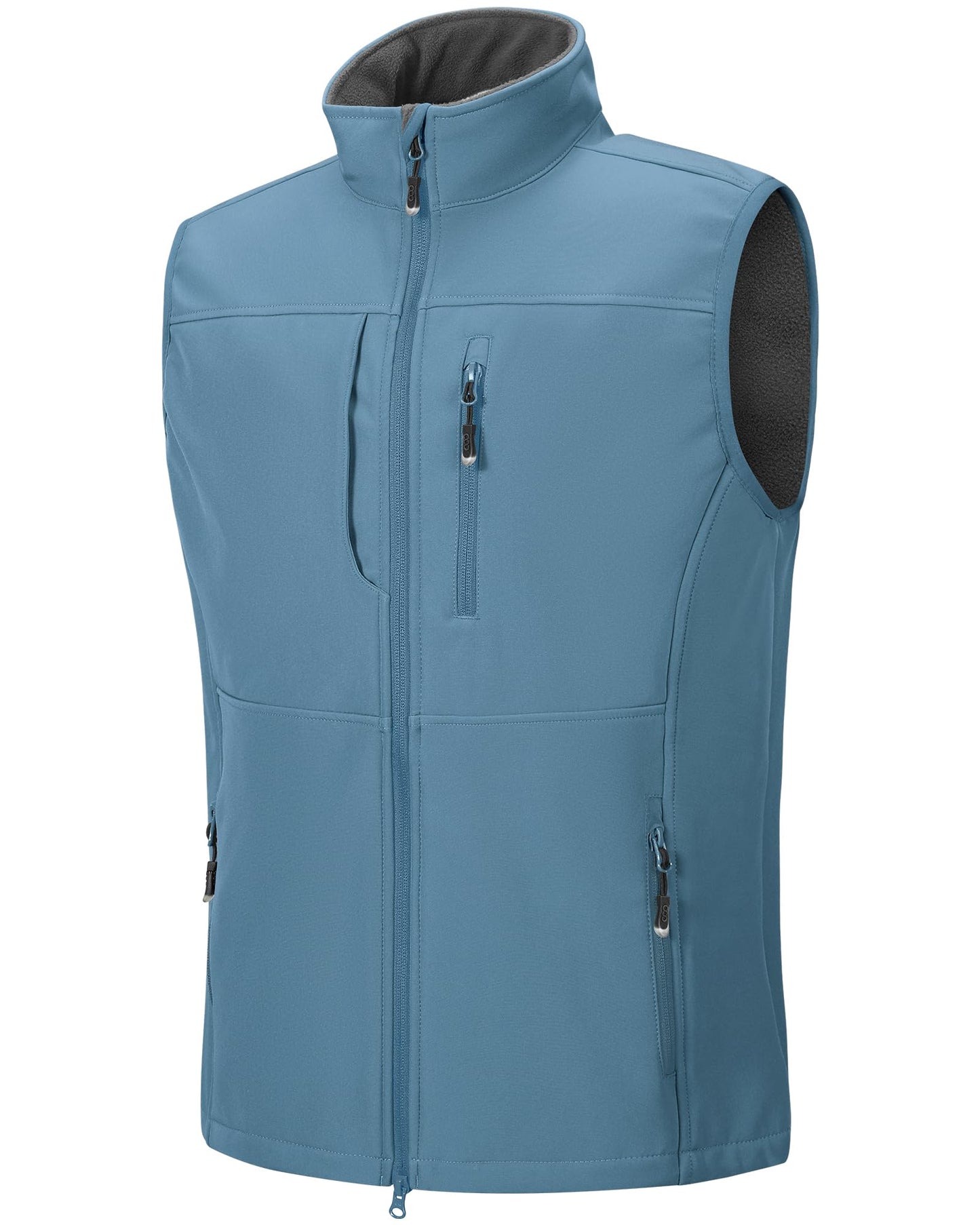 33,000ft Men's Lightweight Softshell Vest Outerwear Zip Up Fleece Lined Windproof Sleeveless Jacket for Golf Running Hiking