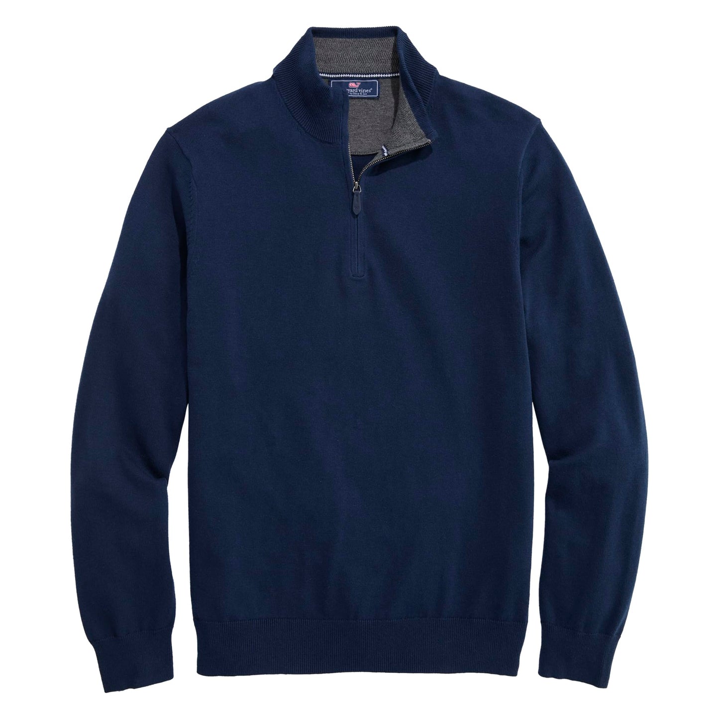 vineyard vines Men's Boathouse Tipped Quarter-Zip Sweater