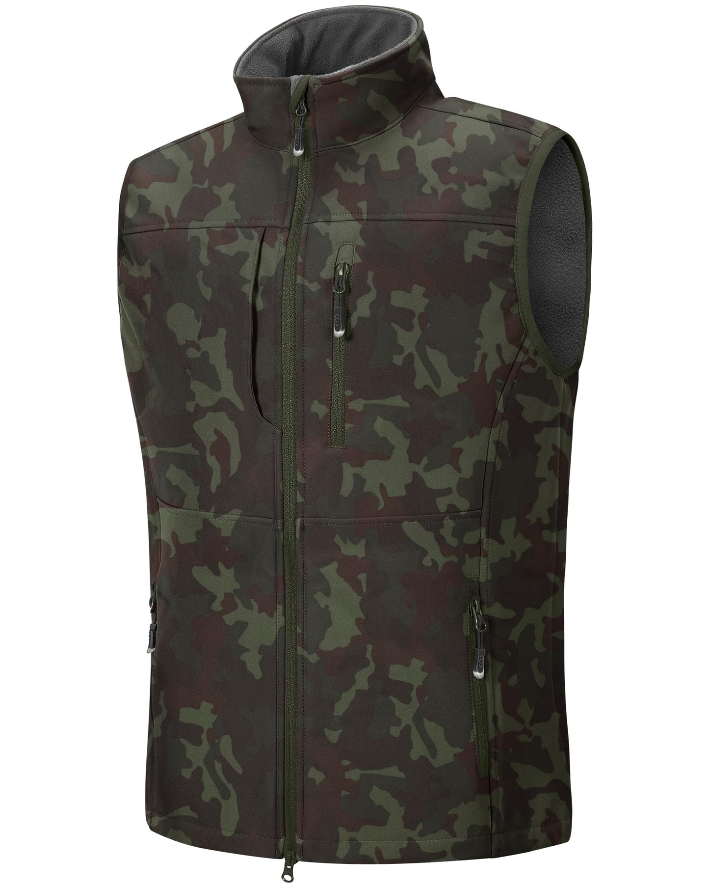 33,000ft Men's Lightweight Softshell Vest Outerwear Zip Up Fleece Lined Windproof Sleeveless Jacket for Golf Running Hiking