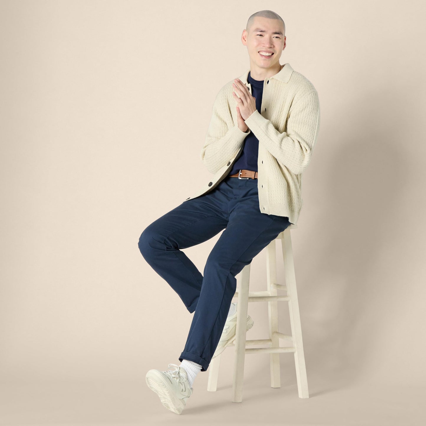 Amazon Essentials Men's Relaxed-Fit Collared Cardigan Sweater
