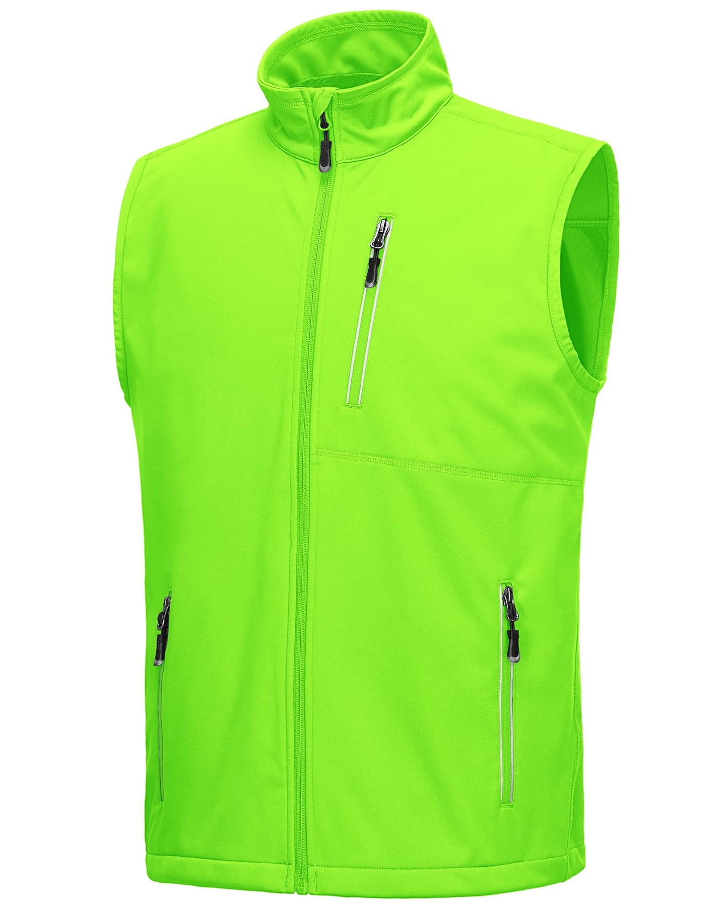 33,000ft Men's Windproof Lightweight Golf Vest Outerwear with Pockets, Softshell Sleeveless Jacket for Running Hiking Sports