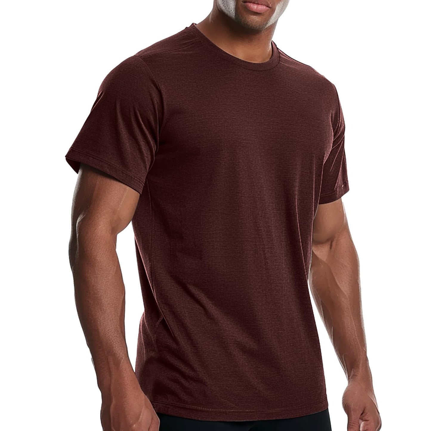 Men's Cooling Workout Shirts Bamboo Viscose Anti Odor Moisture Wicking Athletic Short Sleeve Lightweight Loose Gym Tee
