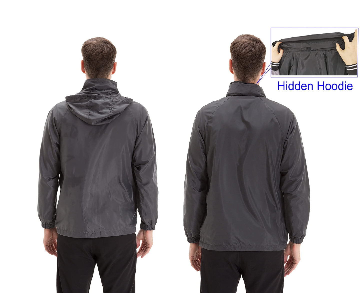 TRAILSIDE SUPPLY CO. Mens Windbreaker Jackets Lightweight Packable Jacket,Windproof and Dustproof