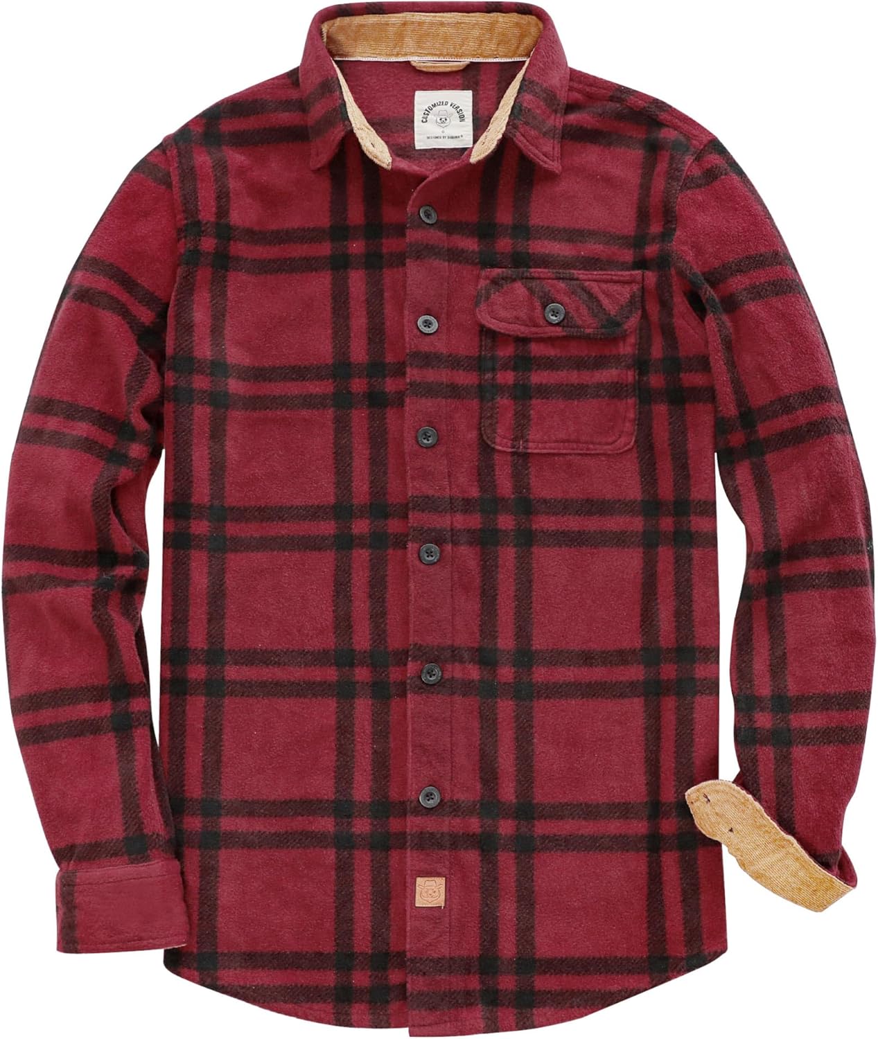 Dubinik® Mens Flannel Shirts Long Sleeve Flannel Shirt for Men Casual Button Down Brushed 100% Cotton Shirt