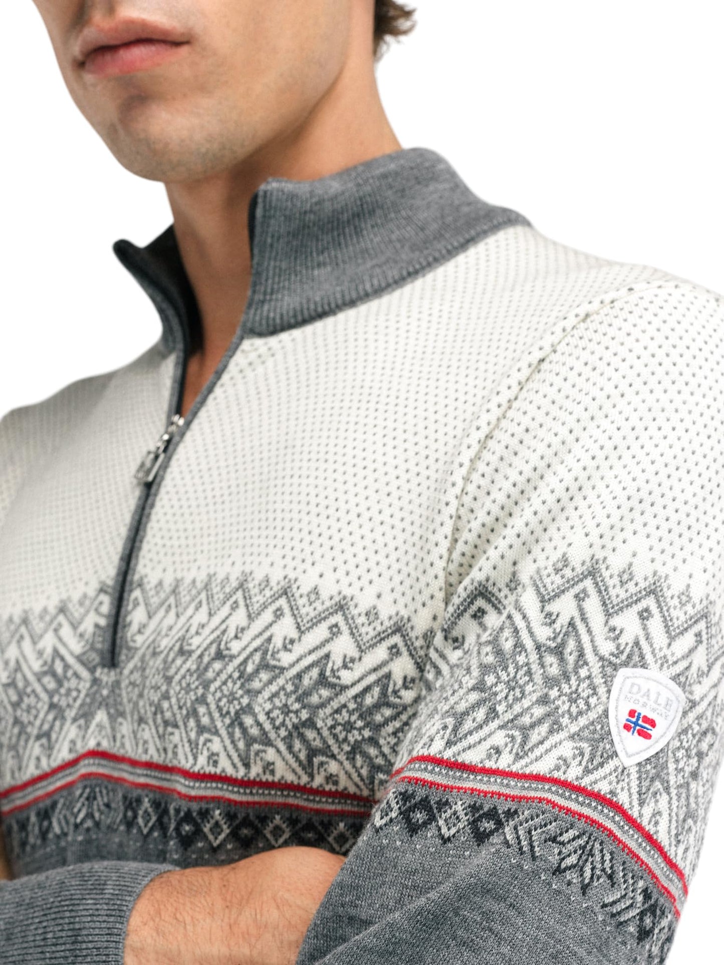 Dale of Norway Hovden Men’s Sweater - 100% Merino Wool Knit Sweater - Men’s Pullover - Ski Sweater - Quarter Zip Pullover Men