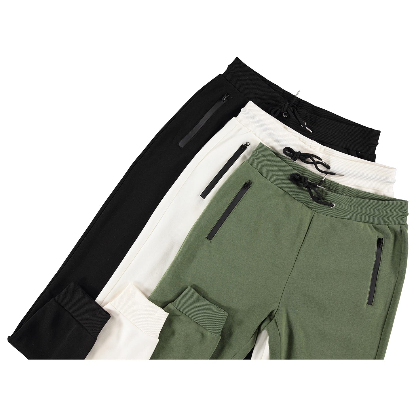 PURE CHAMP Mens 3 Pack Fleece Active Athletic Workout Jogger Sweatpants for Men with Zipper Pocket and Drawstring Size S-3XL