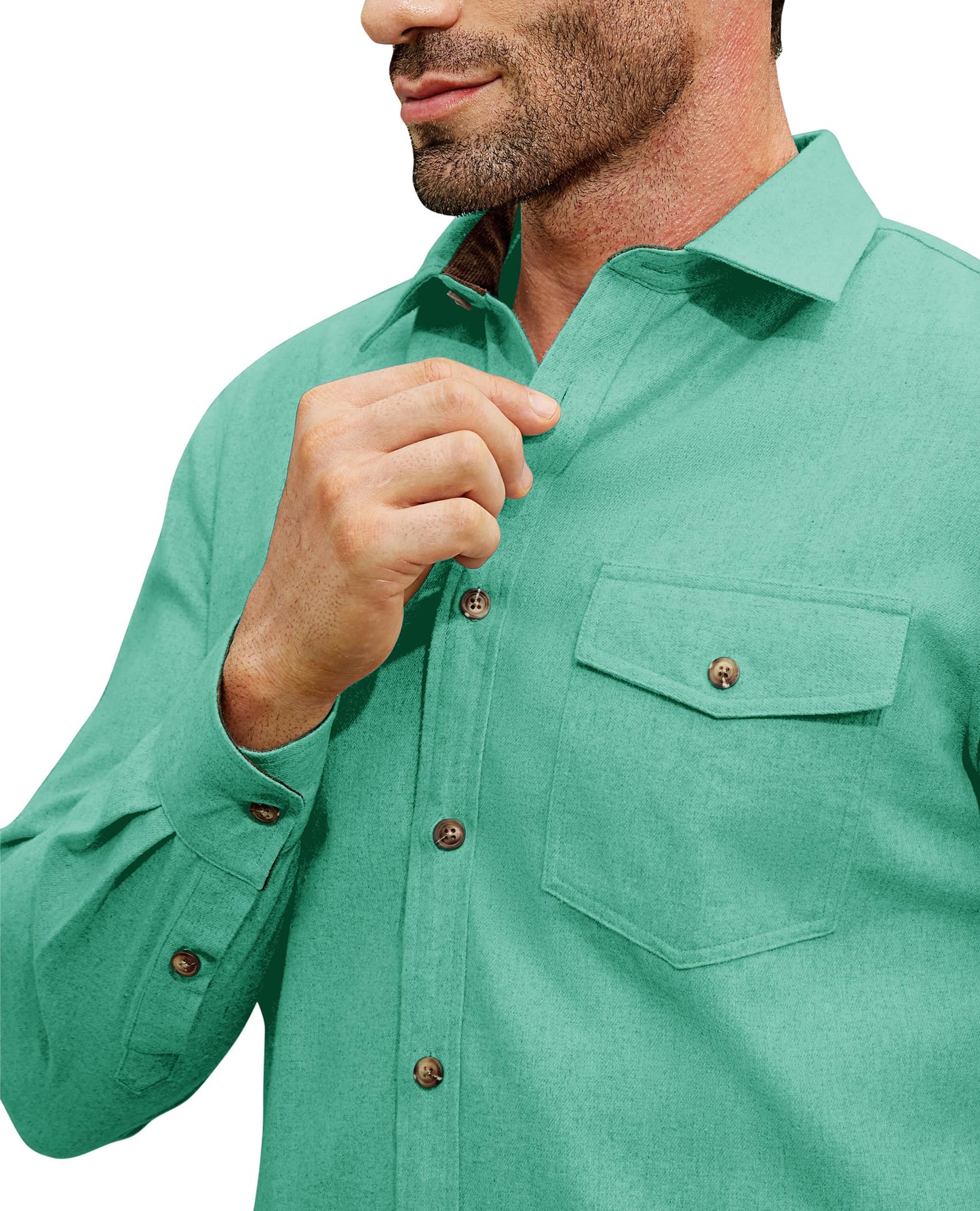 Flannel Shirt for Men Long Sleeve Mens Dress Shirts Cotton Casual Button Down Shirt Big Work Shacket Jackets