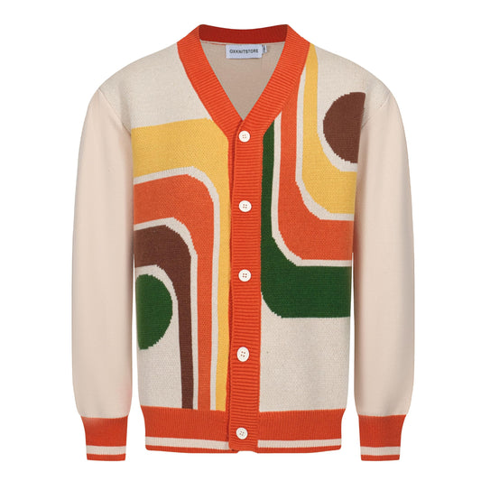 OXKNIT Men's Retro Knitted Cardigan Sweater, 1960s Mod Style Long Sleeve Vintage Casual Tops