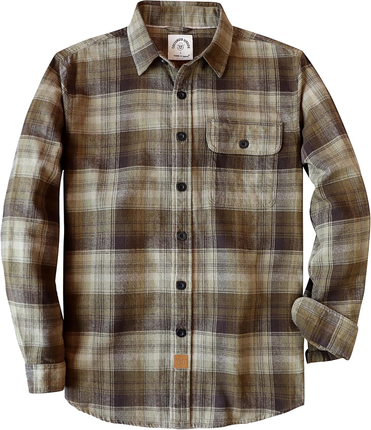 Dubinik®Mens Flannel Shirts Long Sleeve Flannel Shirt for Men Warm Casual Soft Cotton Button Down Plaid Mens Flannel Shirt
