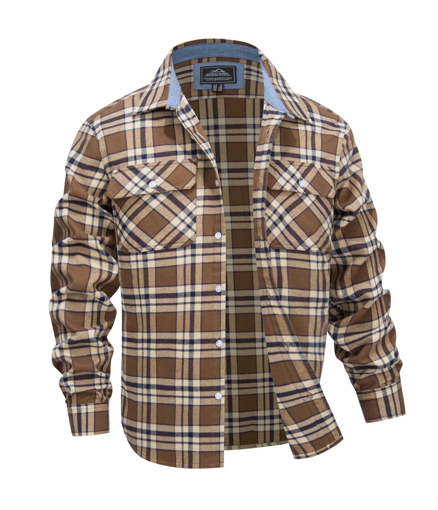 MAGNIVIT Men's Flannel Shirts Cotton Long Sleeve Plaid Casual Button Down Soft Comfortable Shirt for Men