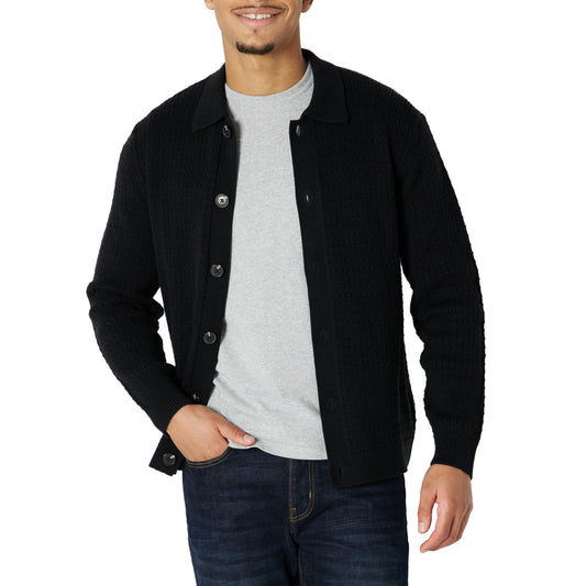 Amazon Essentials Men's Relaxed-Fit Collared Cardigan Sweater