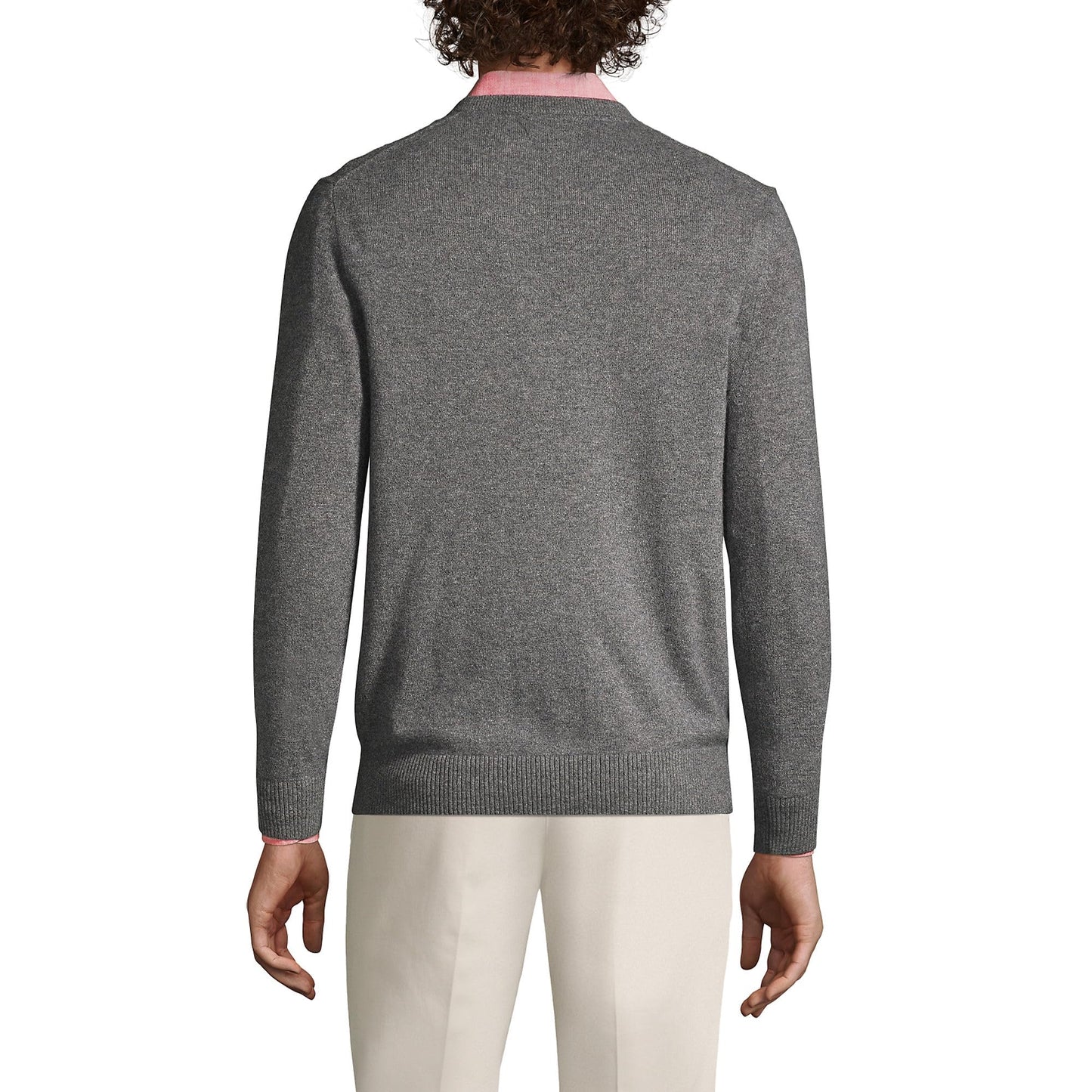 Lands' End Men's Fine Gauge Cashmere V-Neck Sweater