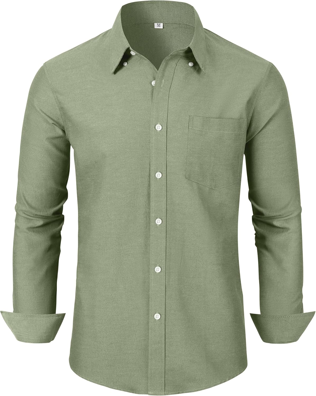 Grade 3.5 Wrinkle-Resistant Men's Lightweight Oxford Dress Shirts Long Sleeve Business Casual Pocket Shirt