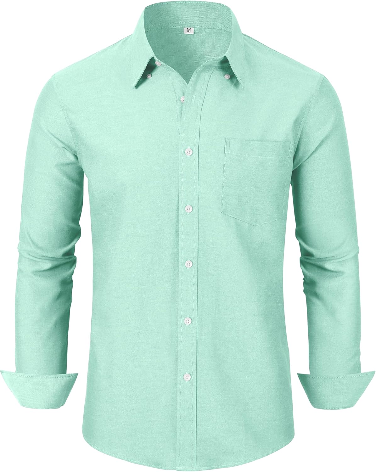 Grade 3.5 Wrinkle-Resistant Men's Lightweight Oxford Dress Shirts Long Sleeve Business Casual Pocket Shirt