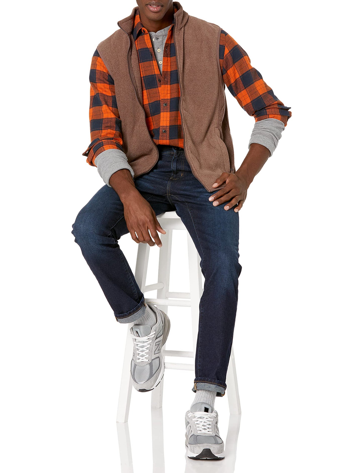 Amazon Essentials Men's Full-Zip Polar Fleece Vest (Available in Big & Tall)