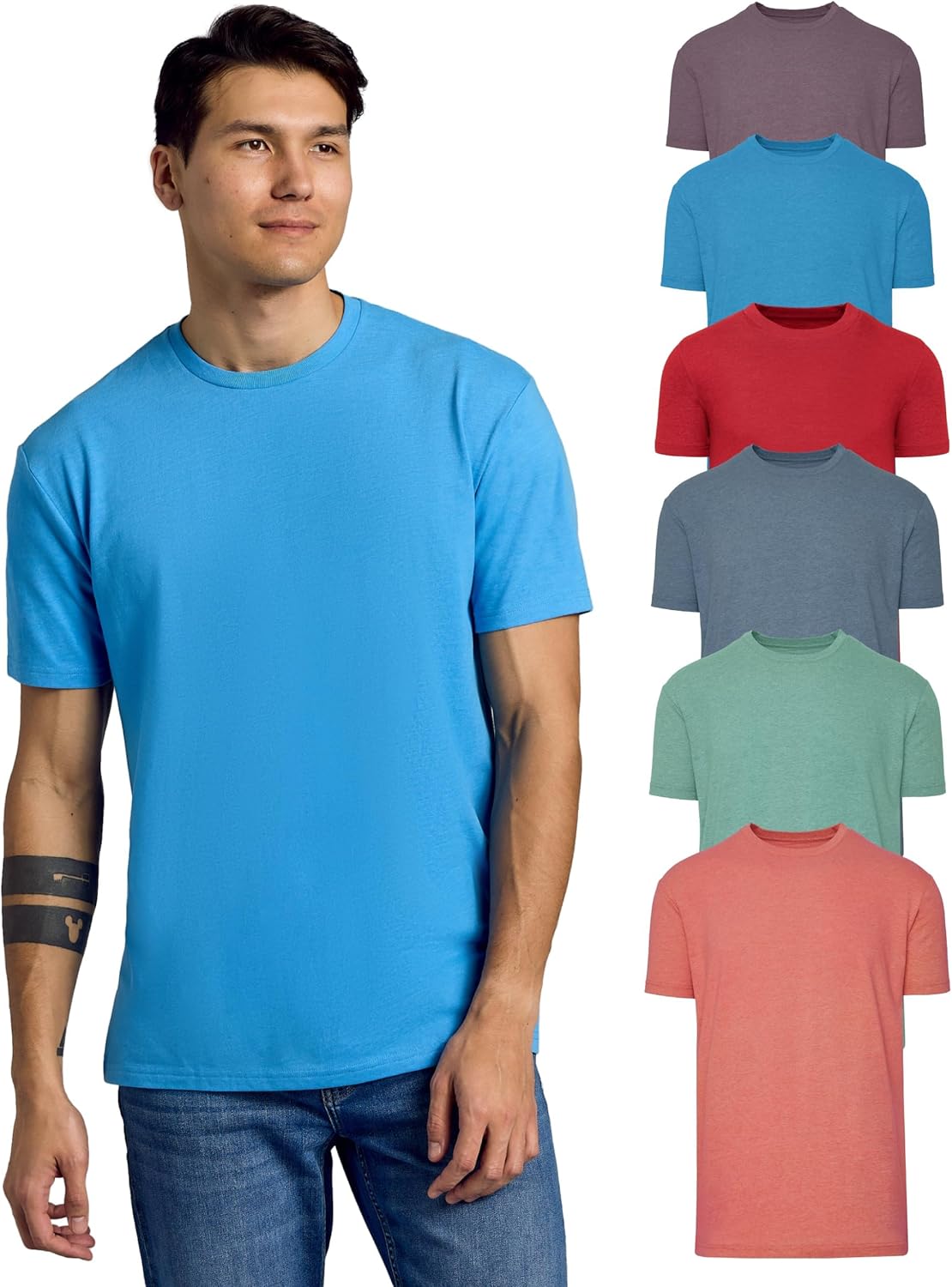 True Classic Mens T-Shirts – Short Sleeve Crew Neck T Shirts for Man, Cotton Blend Plain Novelty Men's T-Shirts