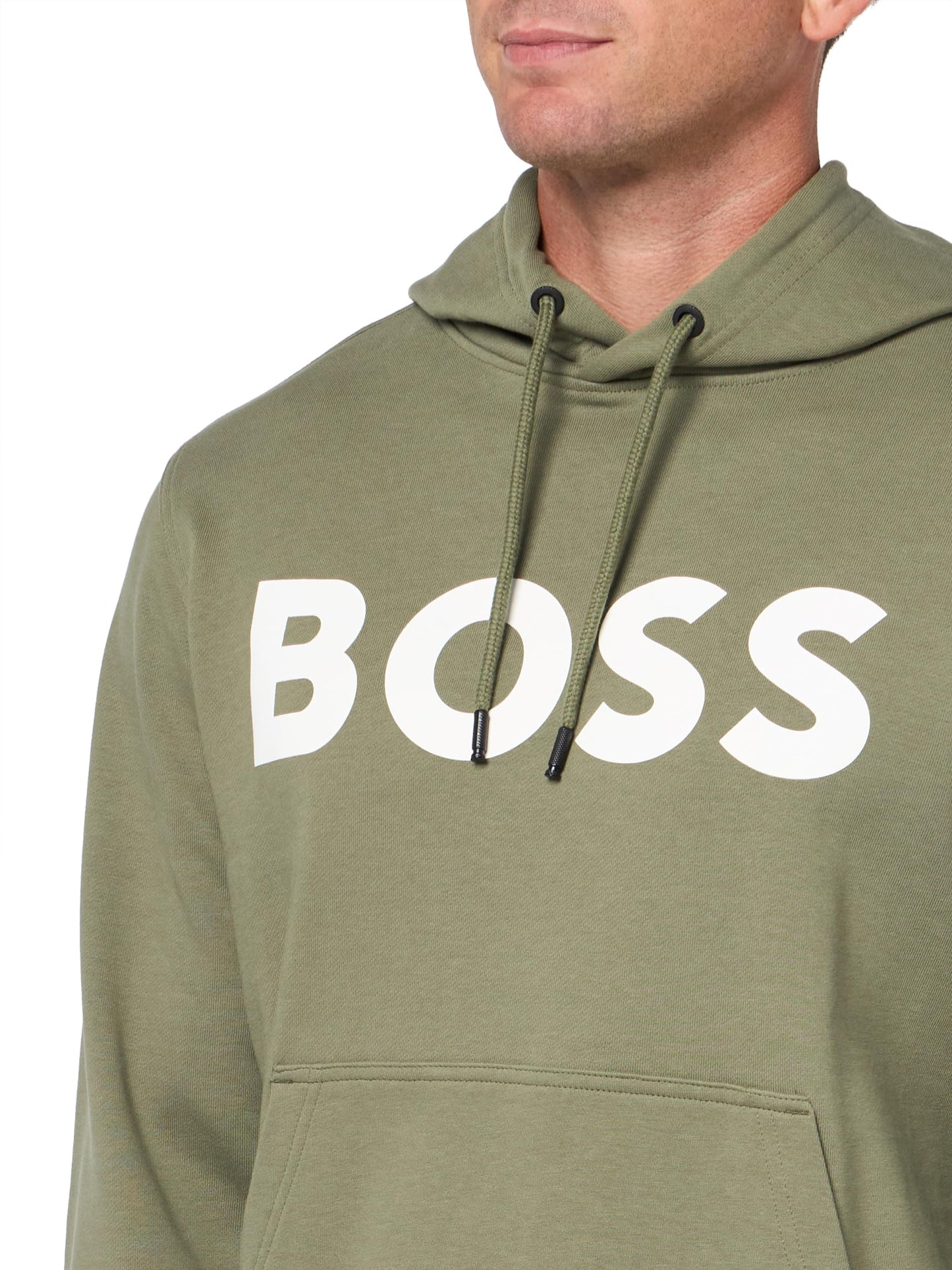 BOSS Men's Big Logo Cotton Hooded Sweatshirt