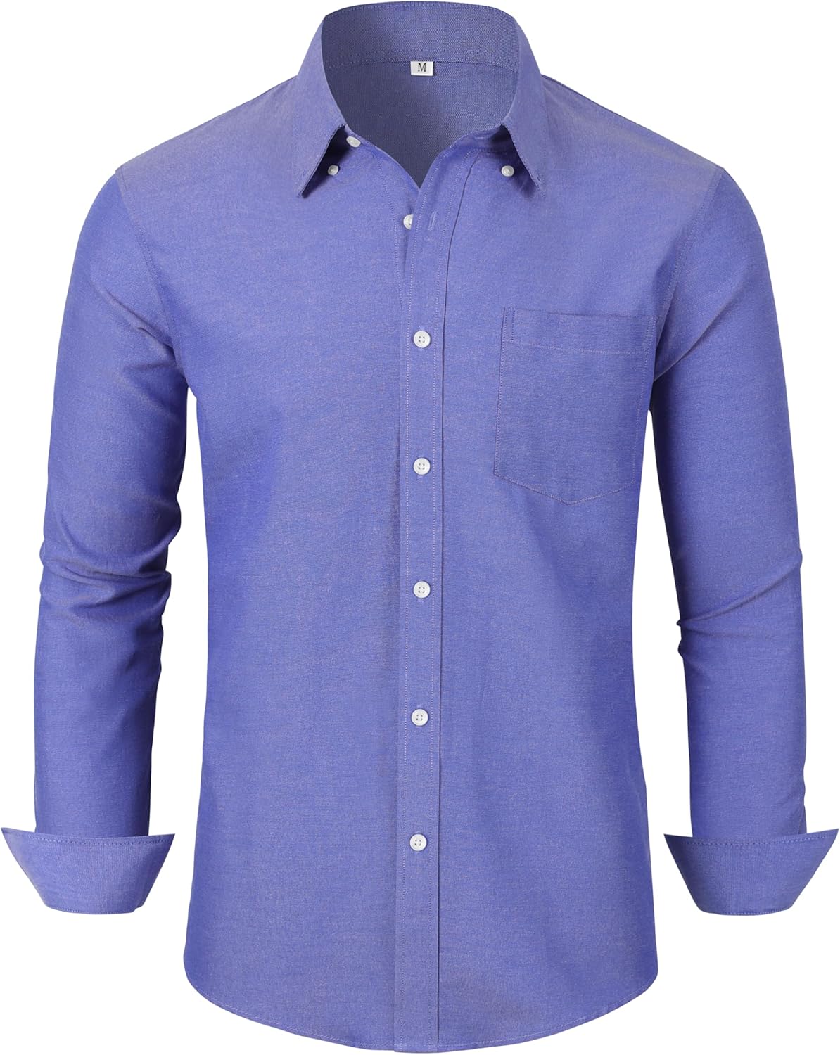 Grade 3.5 Wrinkle-Resistant Men's Lightweight Oxford Dress Shirts Long Sleeve Business Casual Pocket Shirt