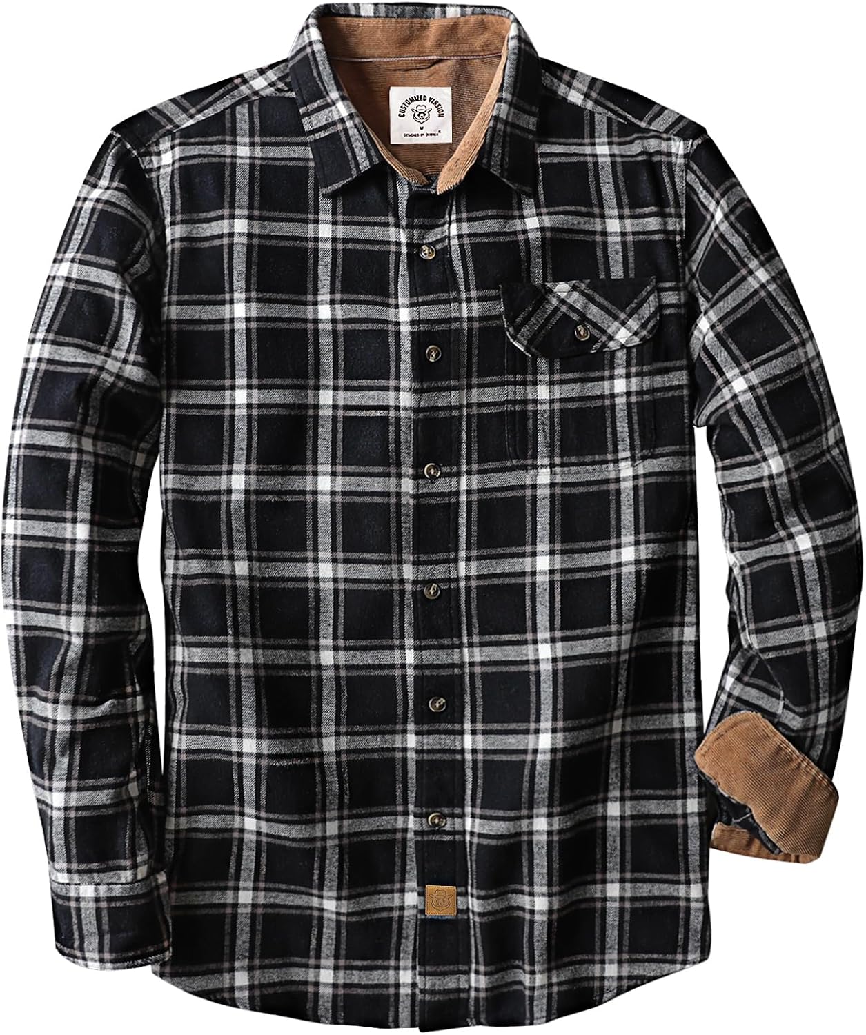 Dubinik® Mens Flannel Shirts Long Sleeve Flannel Shirt for Men Casual Button Down Brushed 100% Cotton Shirt