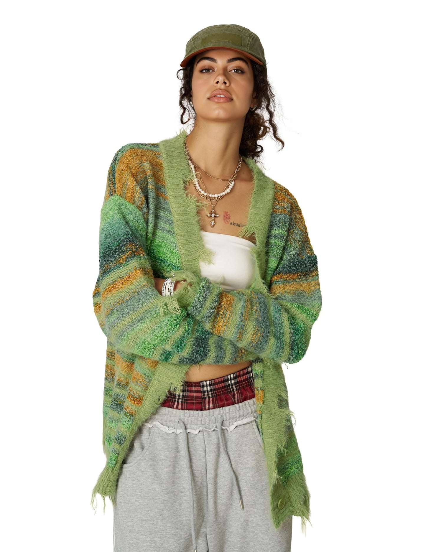Aelfric Eden Cardigan Sweater Open Front Casual Knit Cardigans Pinstripe Fashion Sweaters Y2k 2025 Outfits