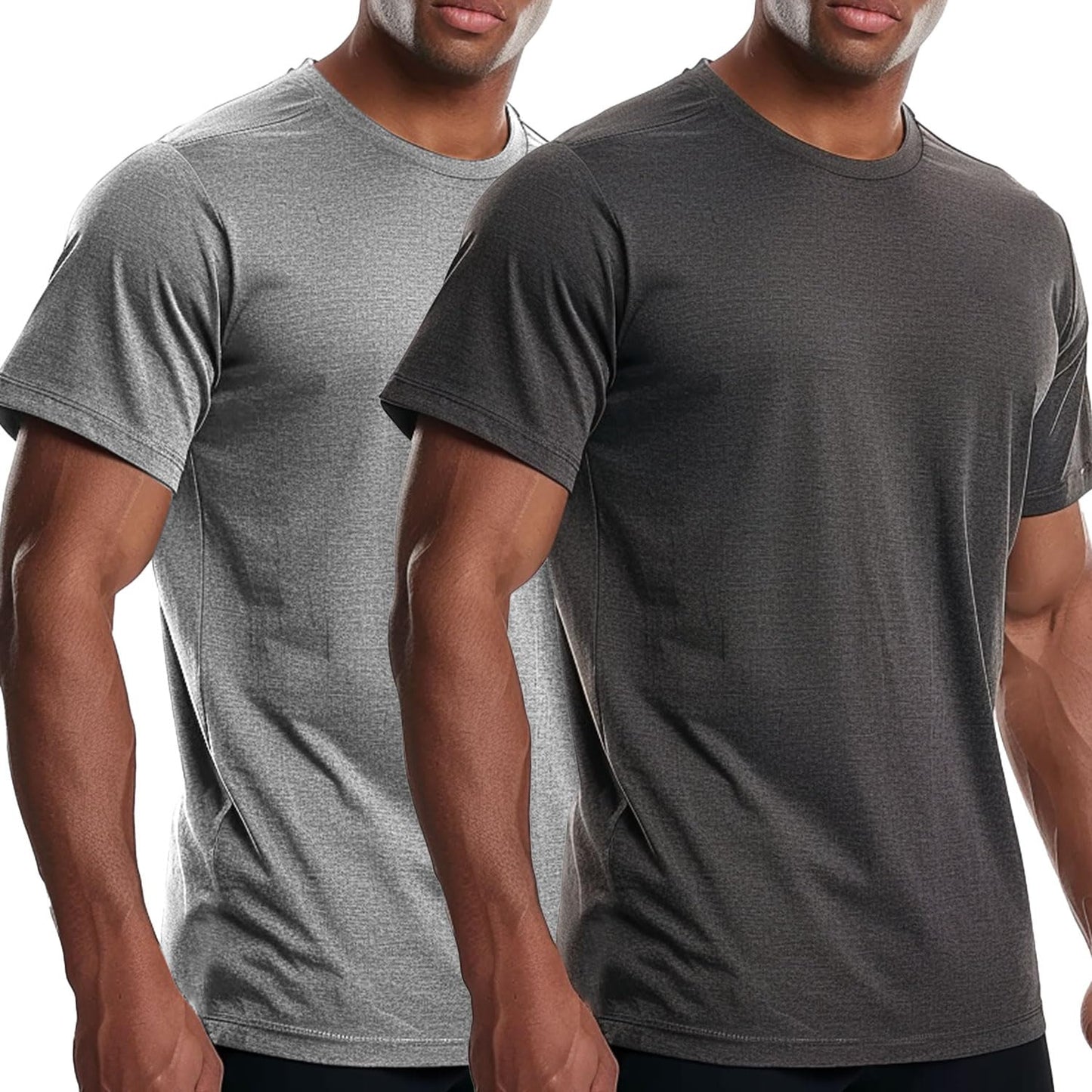 Men's Cooling Workout Shirts Bamboo Viscose Anti Odor Moisture Wicking Athletic Short Sleeve Lightweight Loose Gym Tee