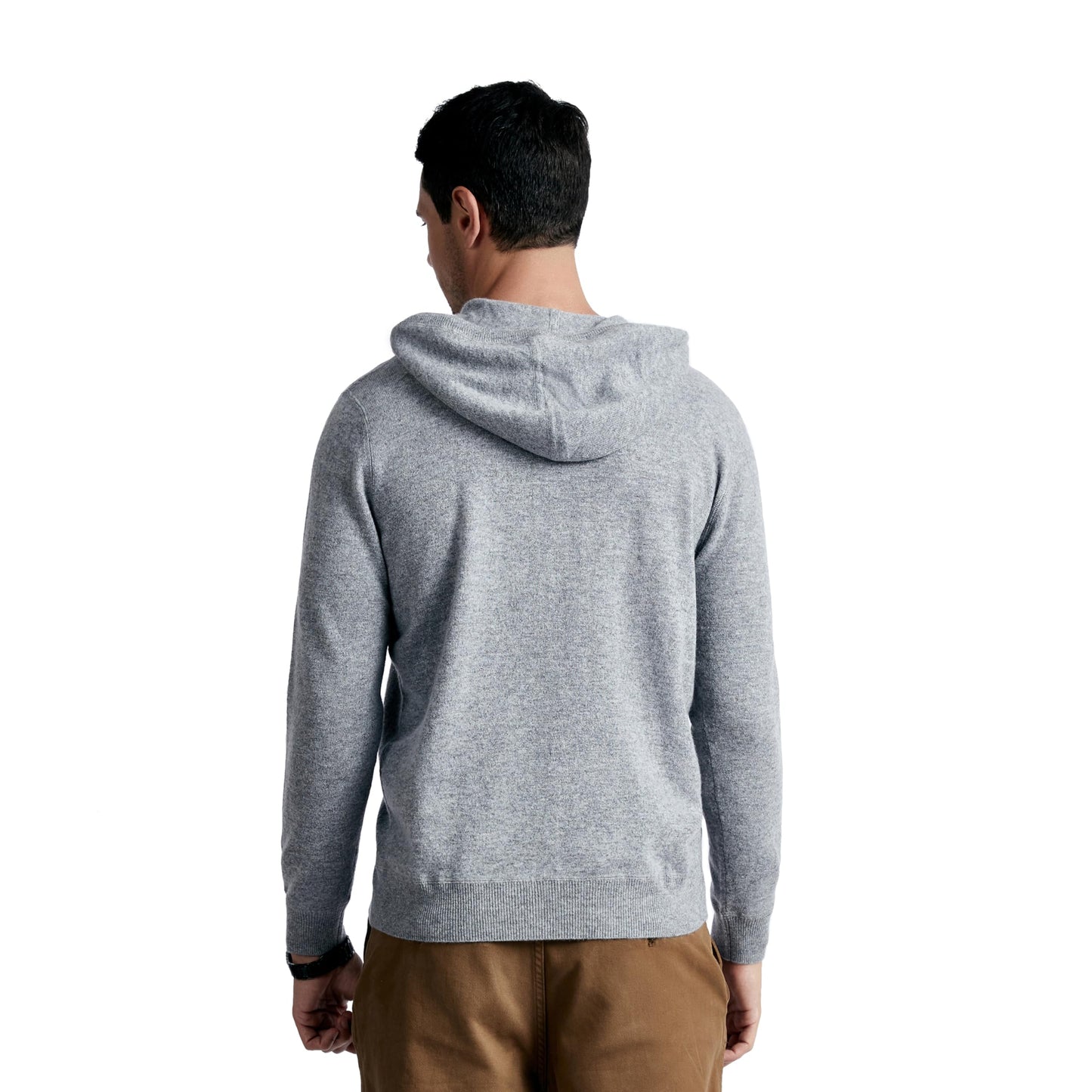 BEYOND FASHION Men's Sweater Pocket Hoodie Pullover - 100% Pure Cashmere