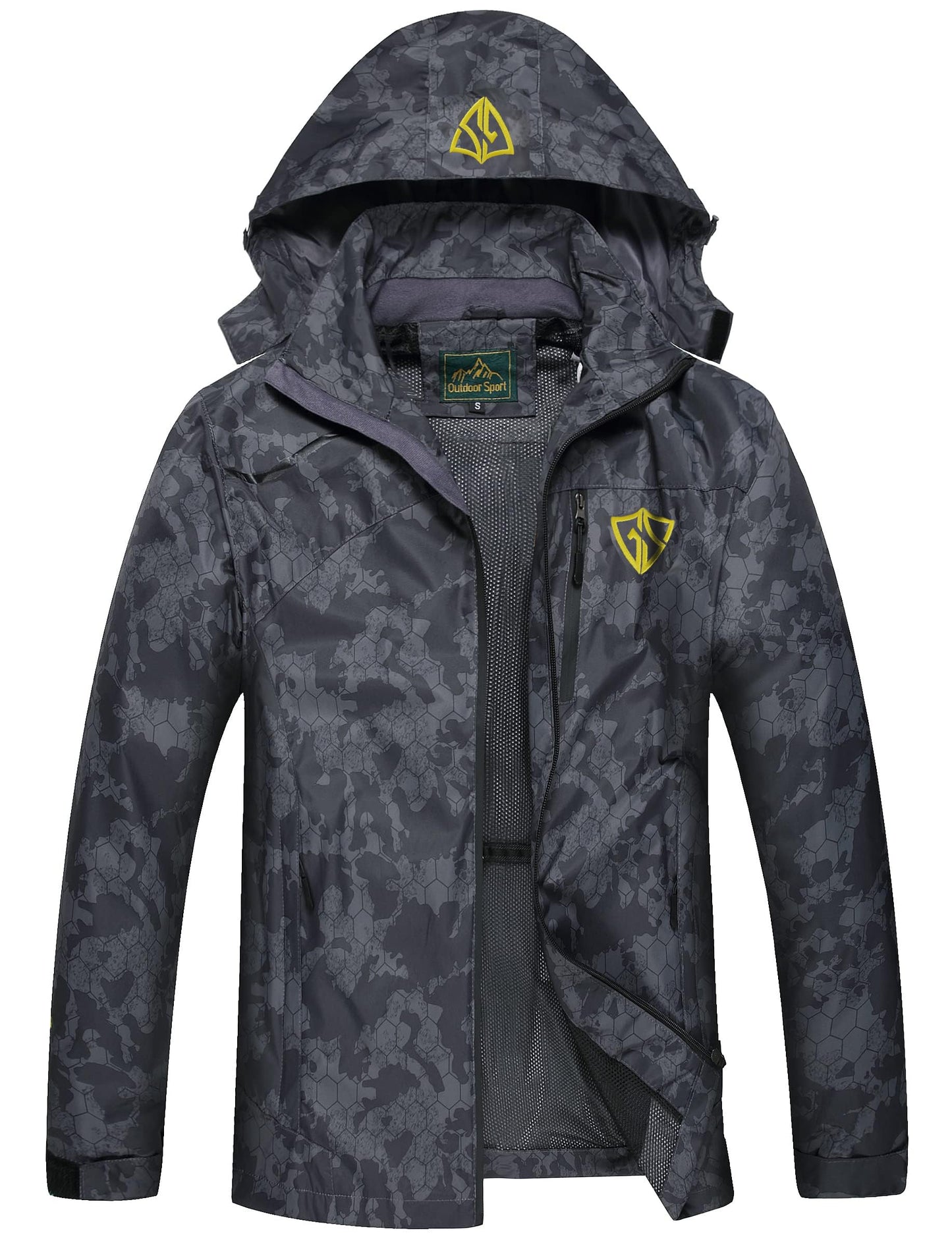 GIISAM Mens Windproof Jacket Waterproof Lightweight Mountain Sport Jacket for Men Hooded Windbreaker Raincoat