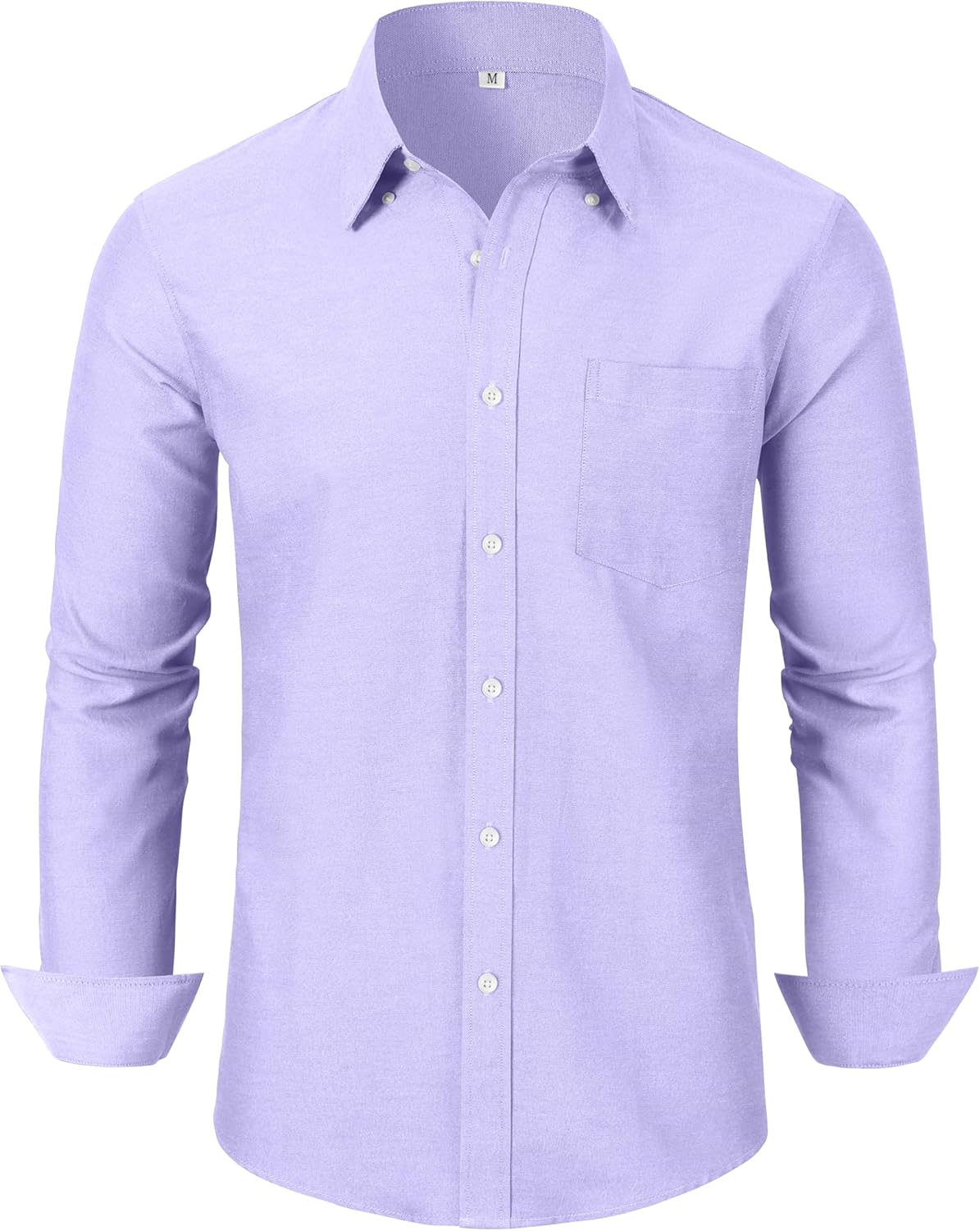 Grade 3.5 Wrinkle-Resistant Men's Lightweight Oxford Dress Shirts Long Sleeve Business Casual Pocket Shirt