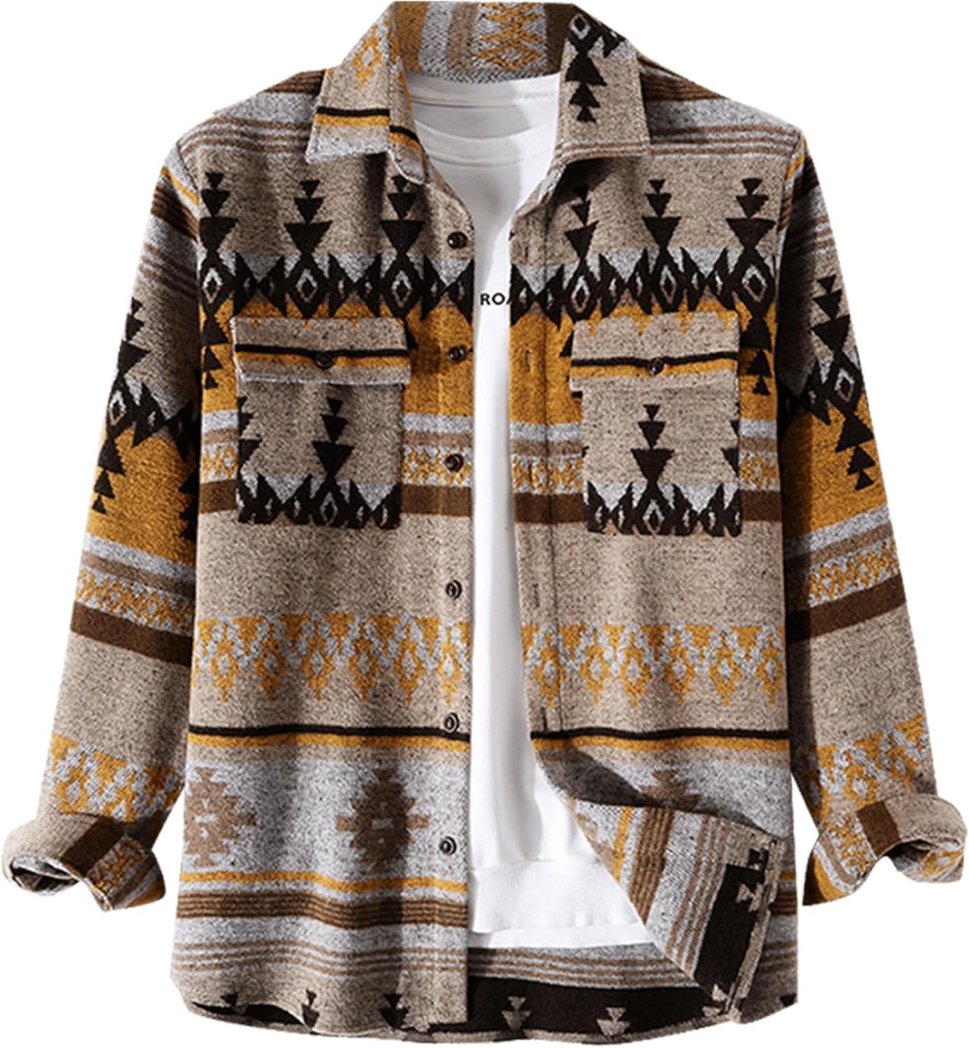 ZAFUL Mens Plaid Shirt,Long Sleeves,Classic Flannel Shirt Button Down Shirt Jacket Tops