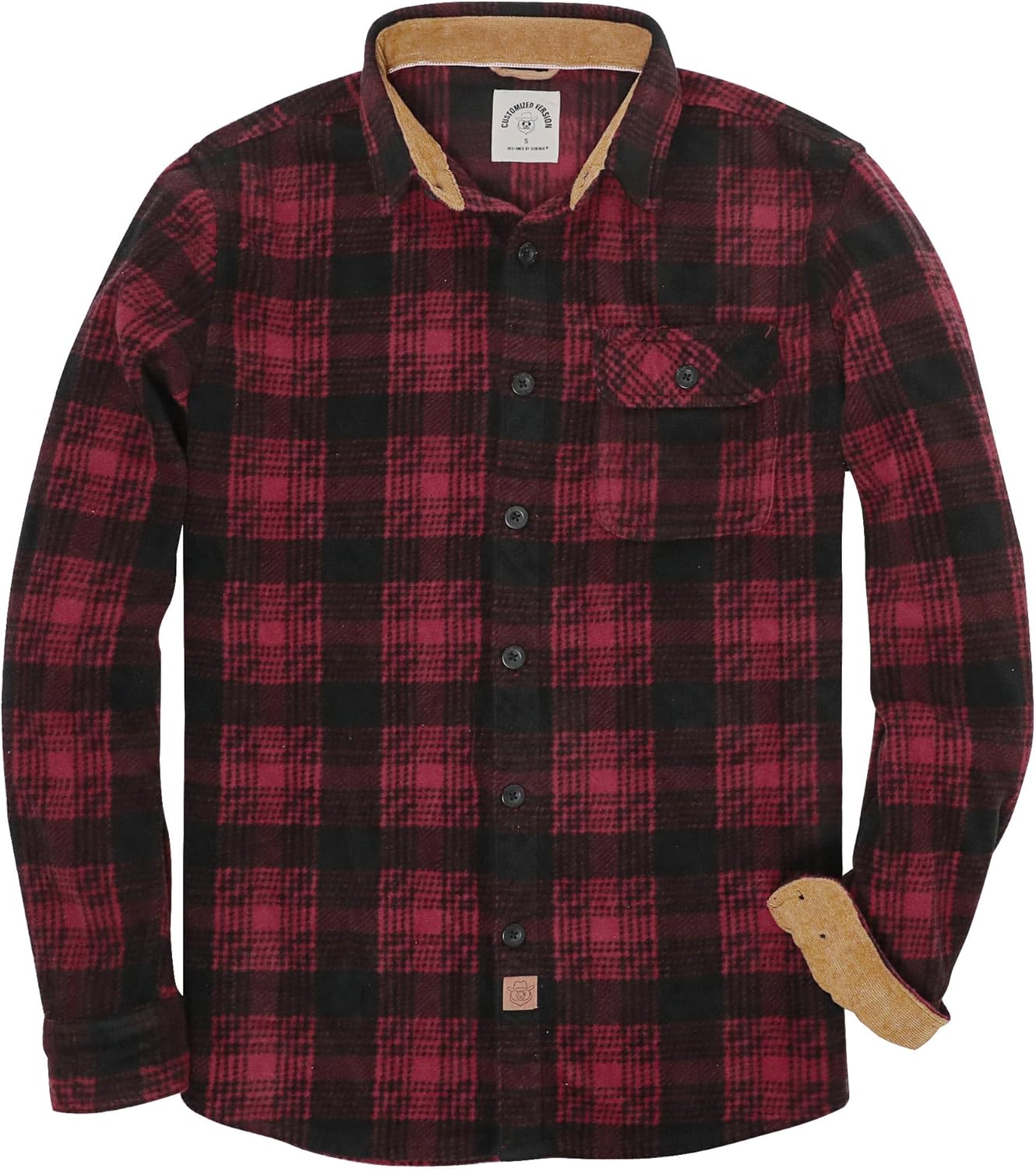 Dubinik® Mens Flannel Shirts Long Sleeve Flannel Shirt for Men Casual Button Down Brushed 100% Cotton Shirt