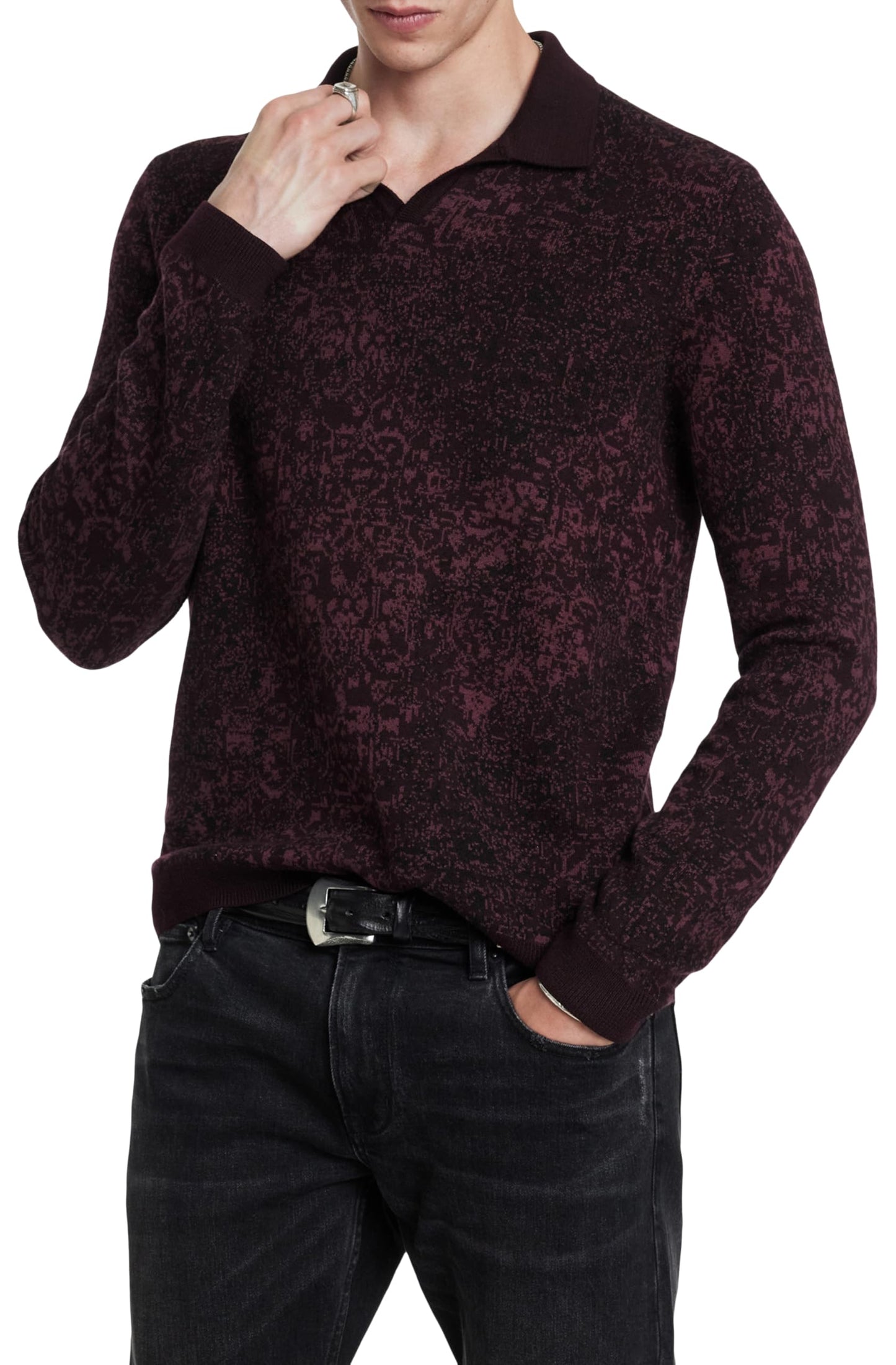 John Varvatos Men's Oliver Polo Sweater