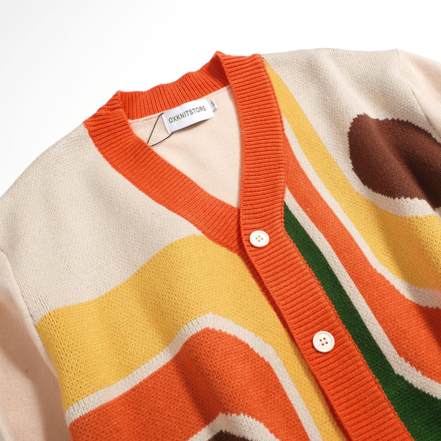 OXKNIT Men's Retro Knitted Cardigan Sweater, 1960s Mod Style Long Sleeve Vintage Casual Tops