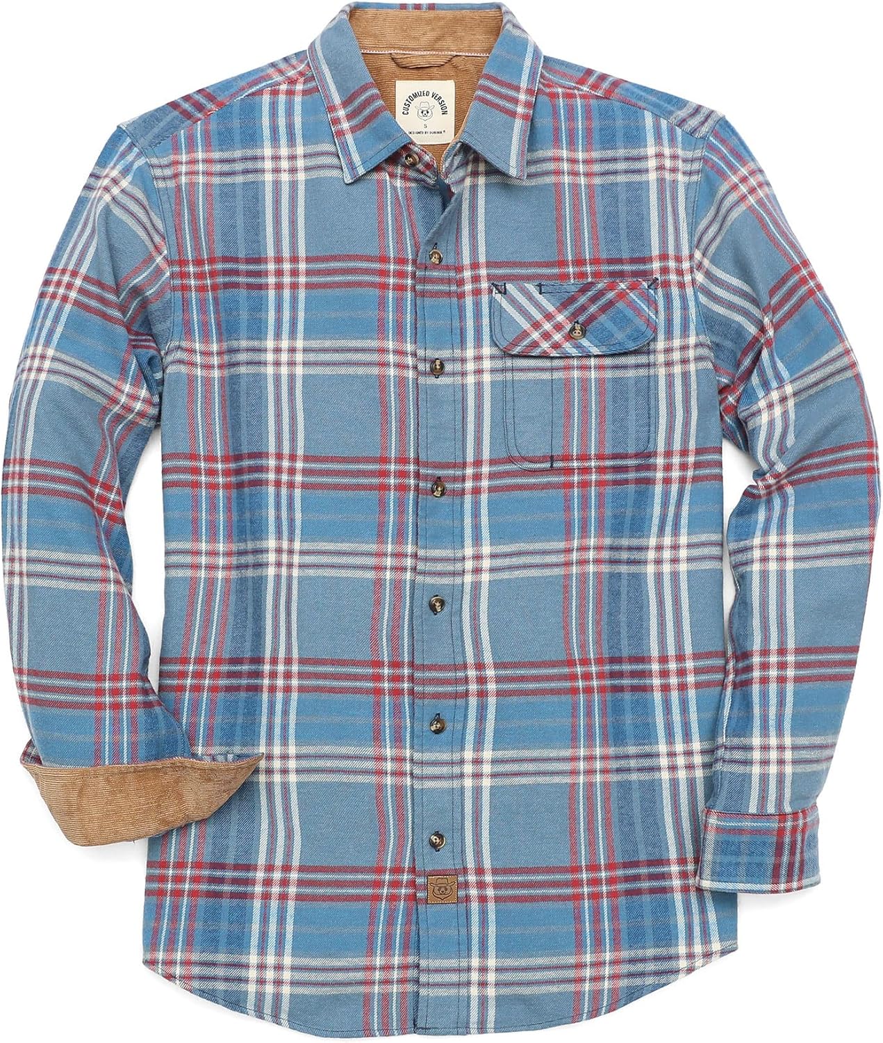 Dubinik® Mens Flannel Shirts Long Sleeve Flannel Shirt for Men Casual Button Down Brushed 100% Cotton Shirt