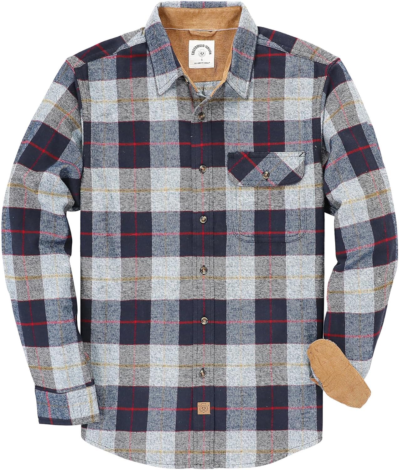 Dubinik® Mens Flannel Shirts Long Sleeve Flannel Shirt for Men Casual Button Down Brushed 100% Cotton Shirt