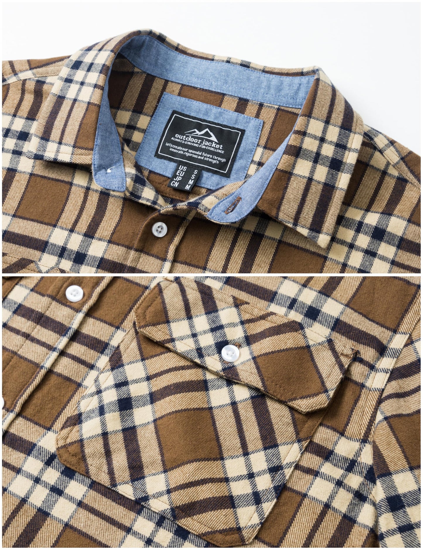 MAGNIVIT Men's Flannel Shirts Cotton Long Sleeve Plaid Casual Button Down Soft Comfortable Shirt for Men