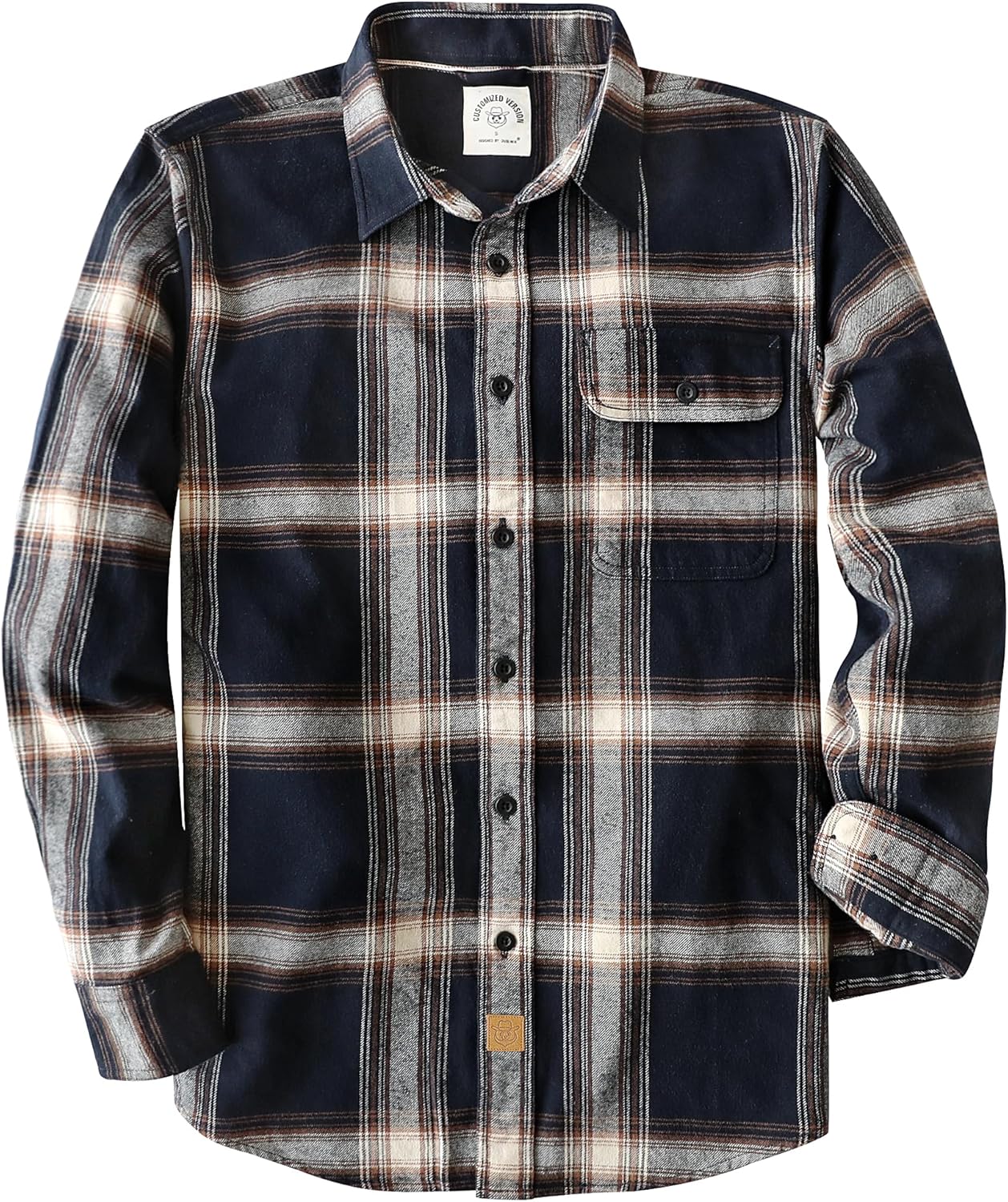 Dubinik®Mens Flannel Shirts Long Sleeve Flannel Shirt for Men Warm Casual Soft Cotton Button Down Plaid Mens Flannel Shirt