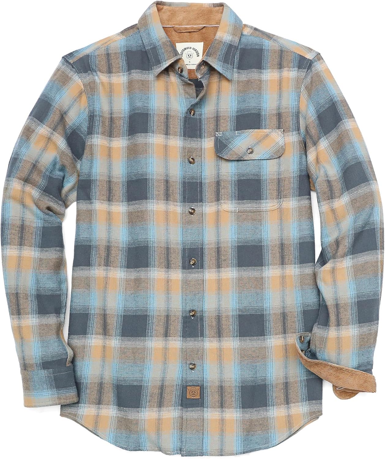 Dubinik® Mens Flannel Shirts Long Sleeve Flannel Shirt for Men Casual Button Down Brushed 100% Cotton Shirt