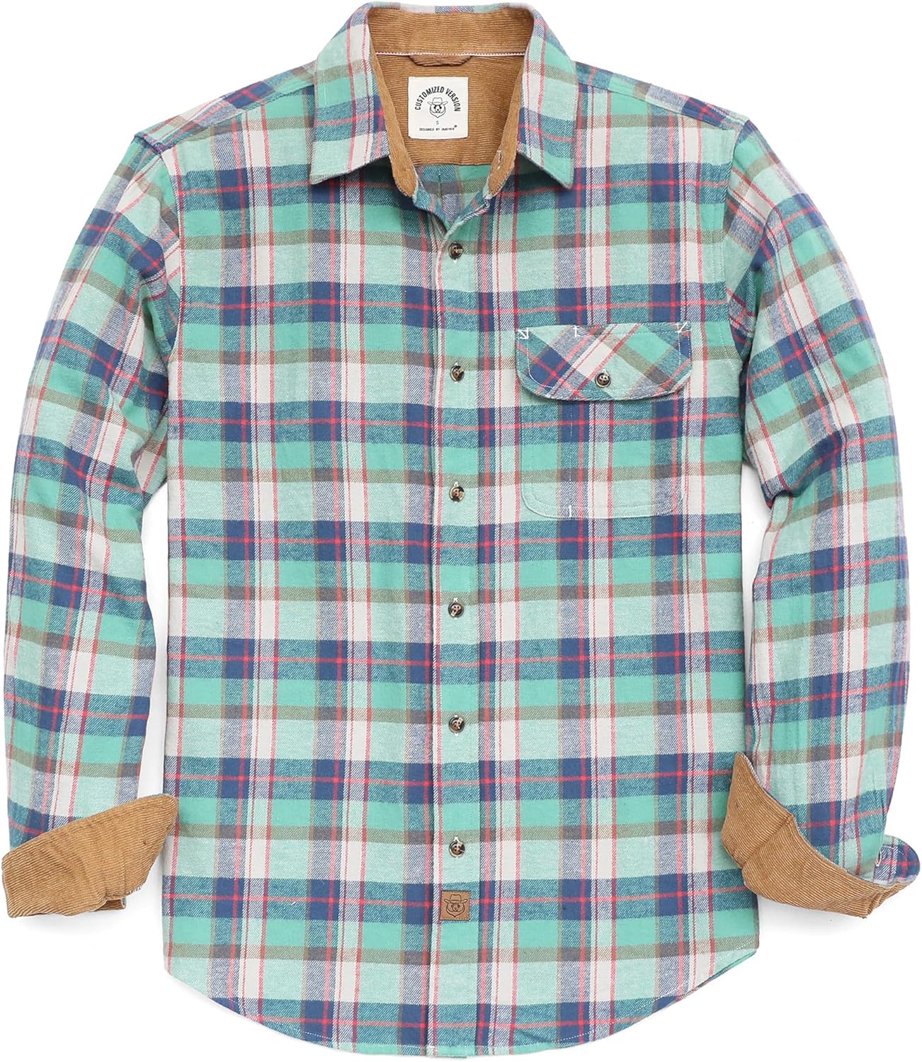 Dubinik® Mens Flannel Shirts Long Sleeve Flannel Shirt for Men Casual Button Down Brushed 100% Cotton Shirt