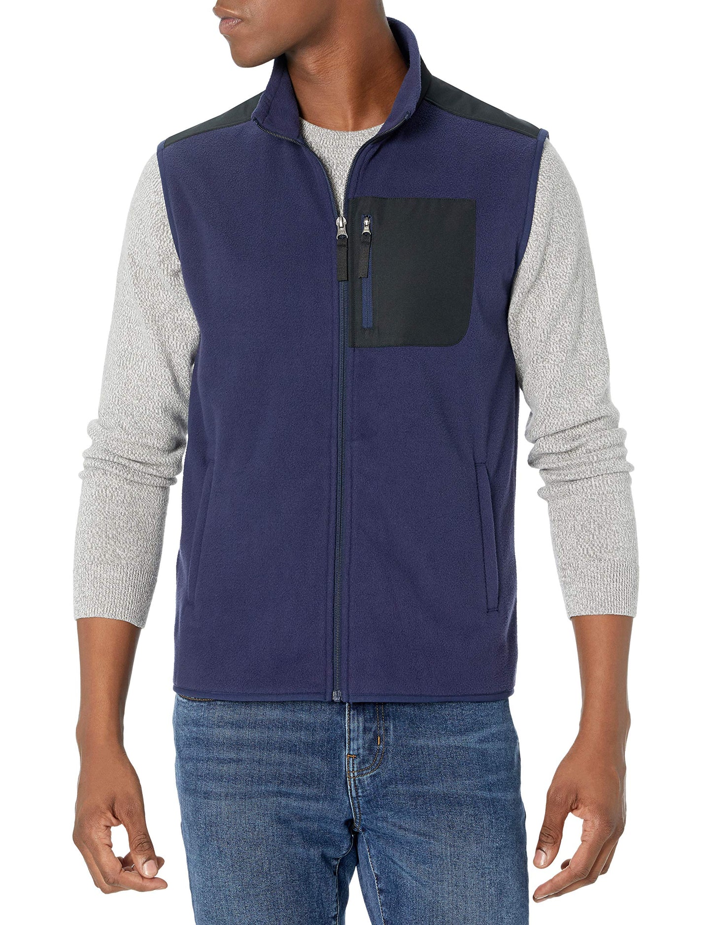 Amazon Essentials Men's Full-Zip Polar Fleece Vest (Available in Big & Tall)