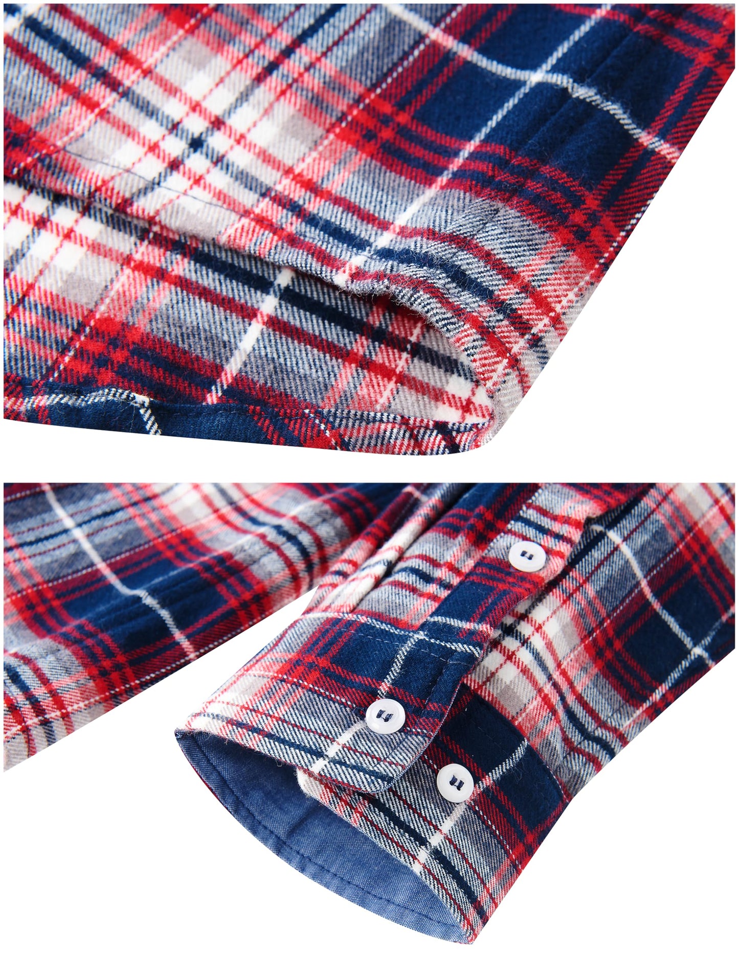 MAGNIVIT Men's Flannel Shirts Cotton Long Sleeve Plaid Casual Button Down Soft Comfortable Shirt for Men
