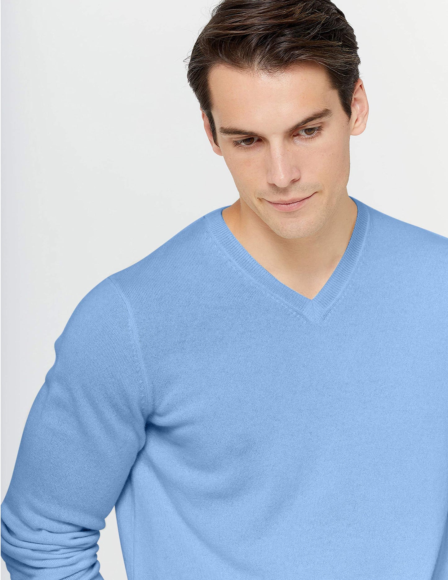 State Cashmere Men's Essential V-Neck Sweater 100% Pure Cashmere Classic Long Sleeve Pullover