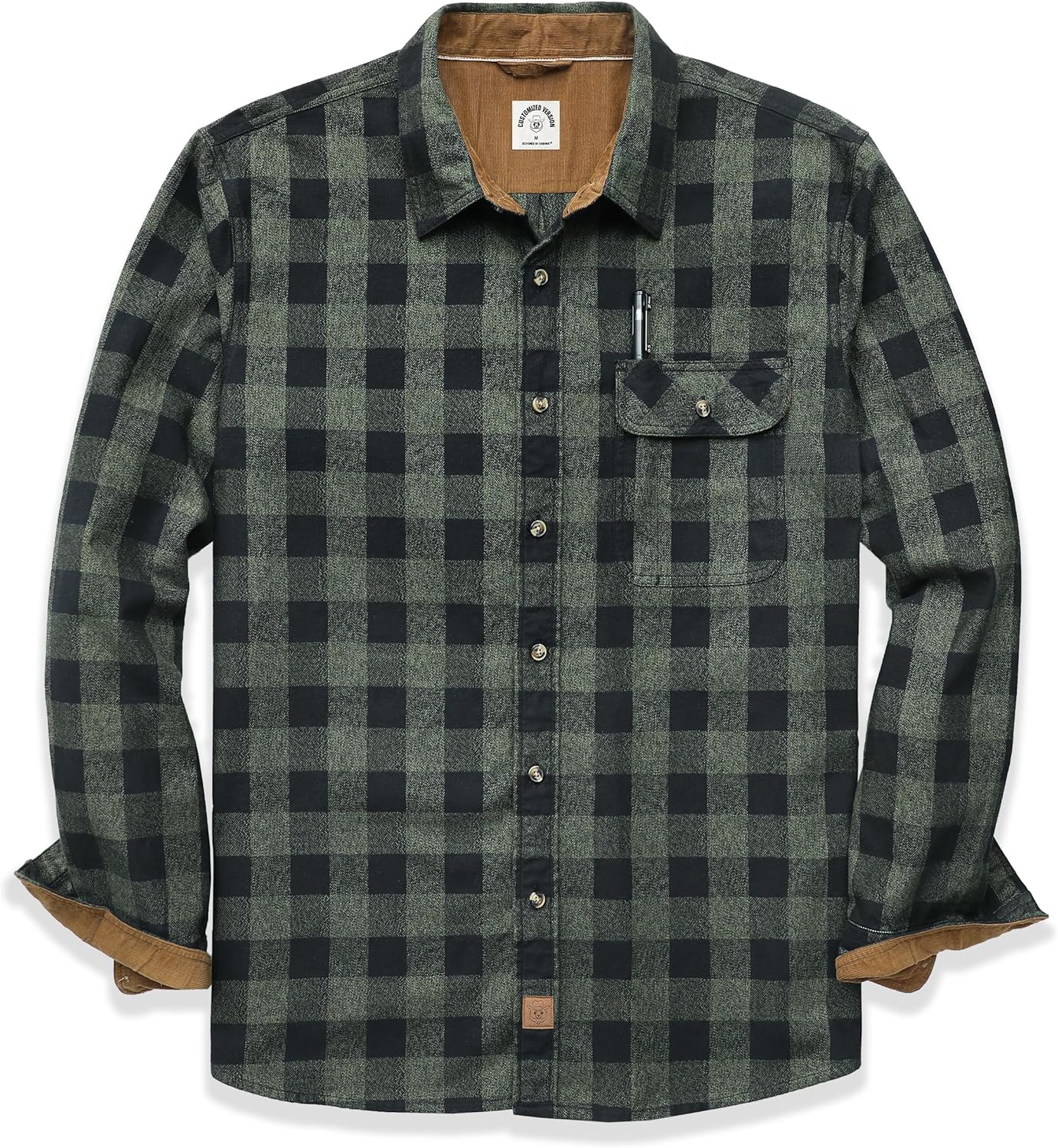 Dubinik® Mens Flannel Shirts Long Sleeve Flannel Shirt for Men Casual Button Down Brushed 100% Cotton Shirt