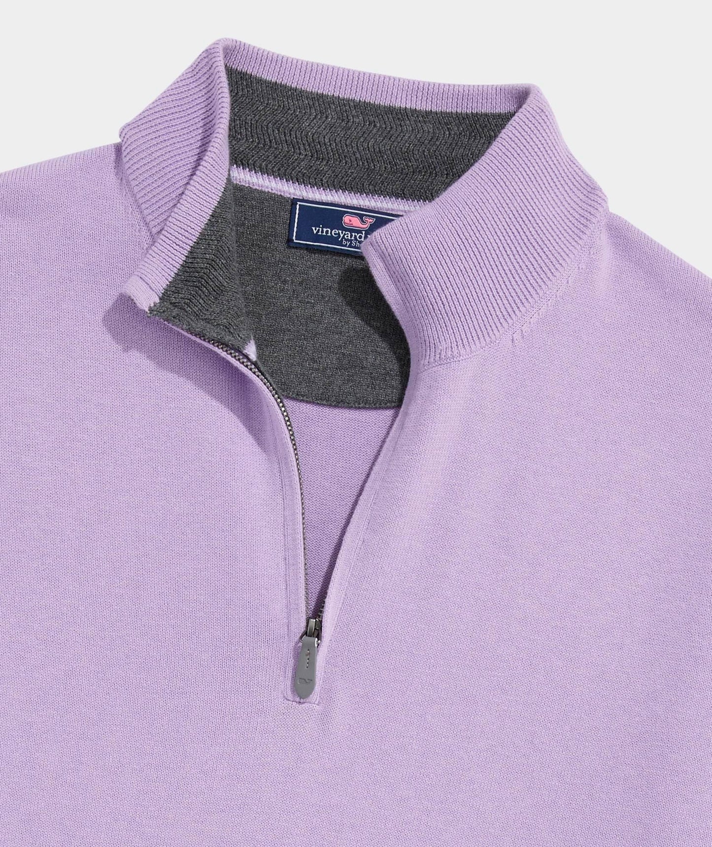 vineyard vines Men's Boathouse Tipped Quarter-Zip Sweater