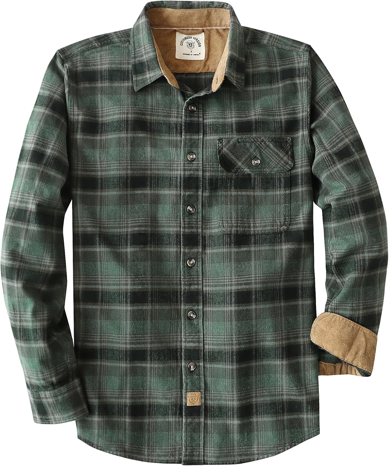 Dubinik® Mens Flannel Shirts Long Sleeve Flannel Shirt for Men Casual Button Down Brushed 100% Cotton Shirt
